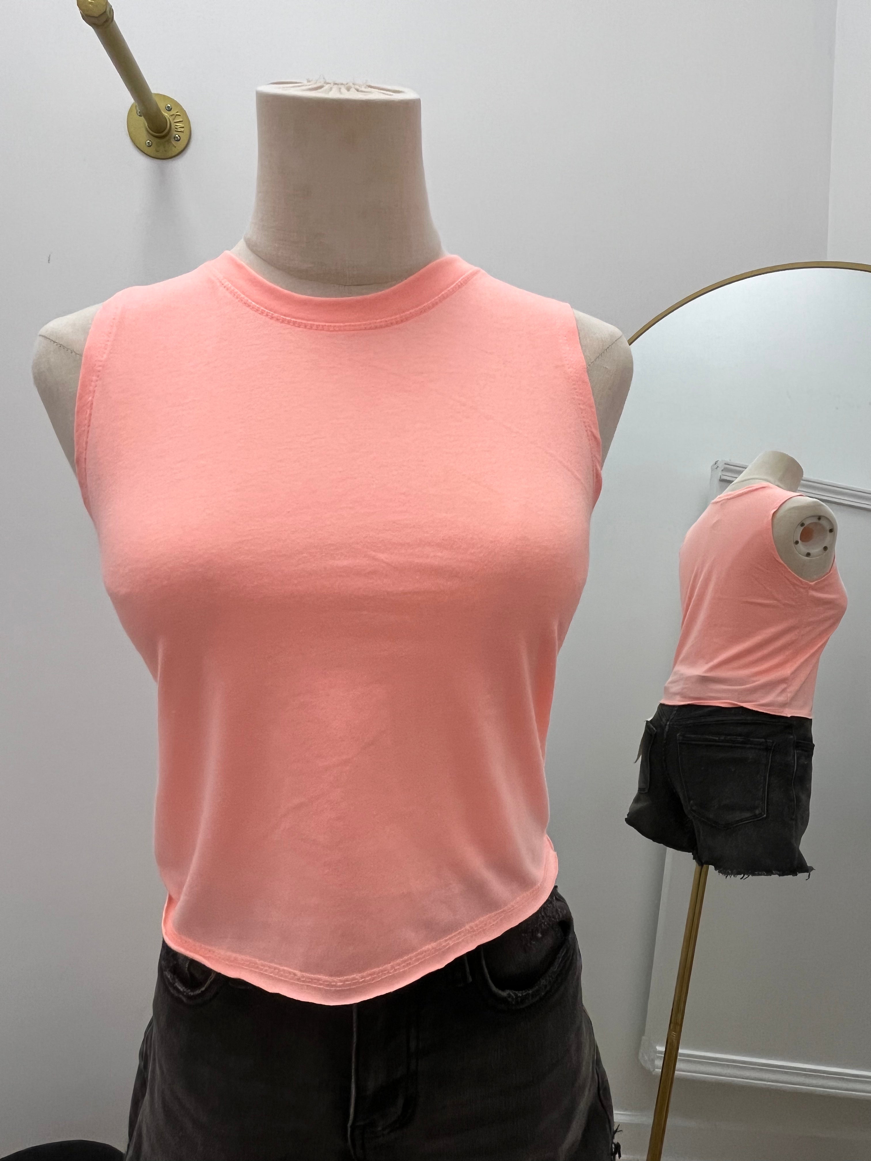 Neon Orange Boxy Muscle Tank