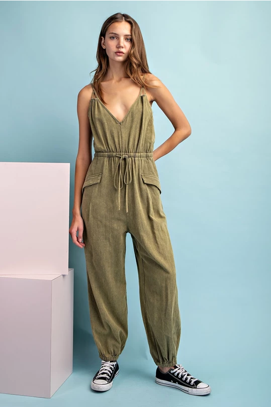 SNOW WASHED JUMPSUIT WITH POCKETS