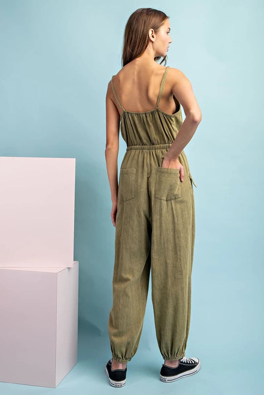 SNOW WASHED JUMPSUIT WITH POCKETS