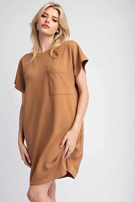 TEXTURED MINI DRESS WITH POCKETS - Coco