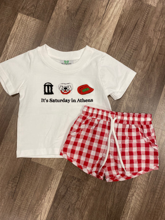 It’s Saturday In Athens boys short set