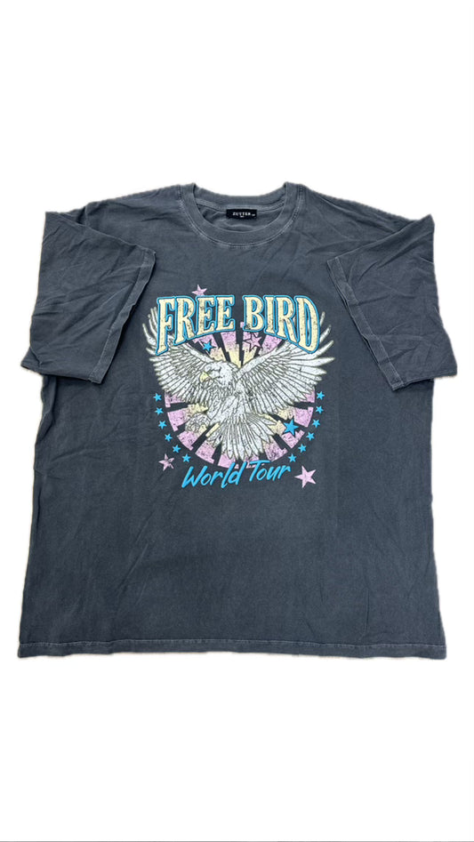 Free Bird World Tour Black Oversized Tee