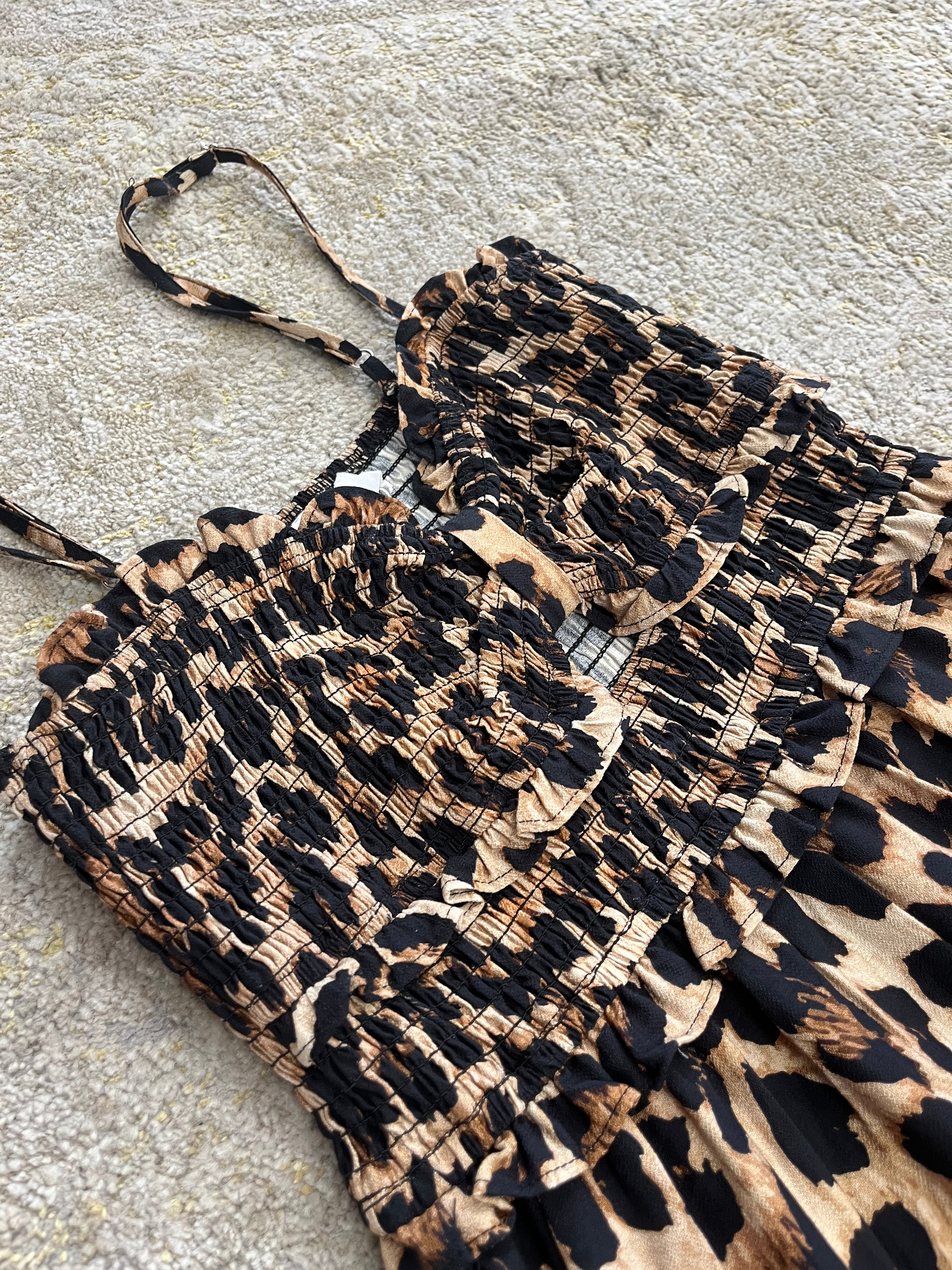 Leopard Print Wide Leg Jumpsuit
