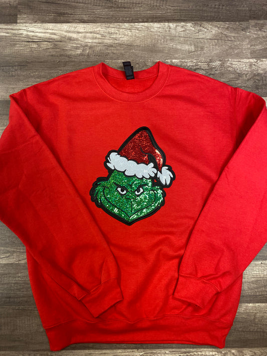 Grinch Sequin Patch Sweatshirt