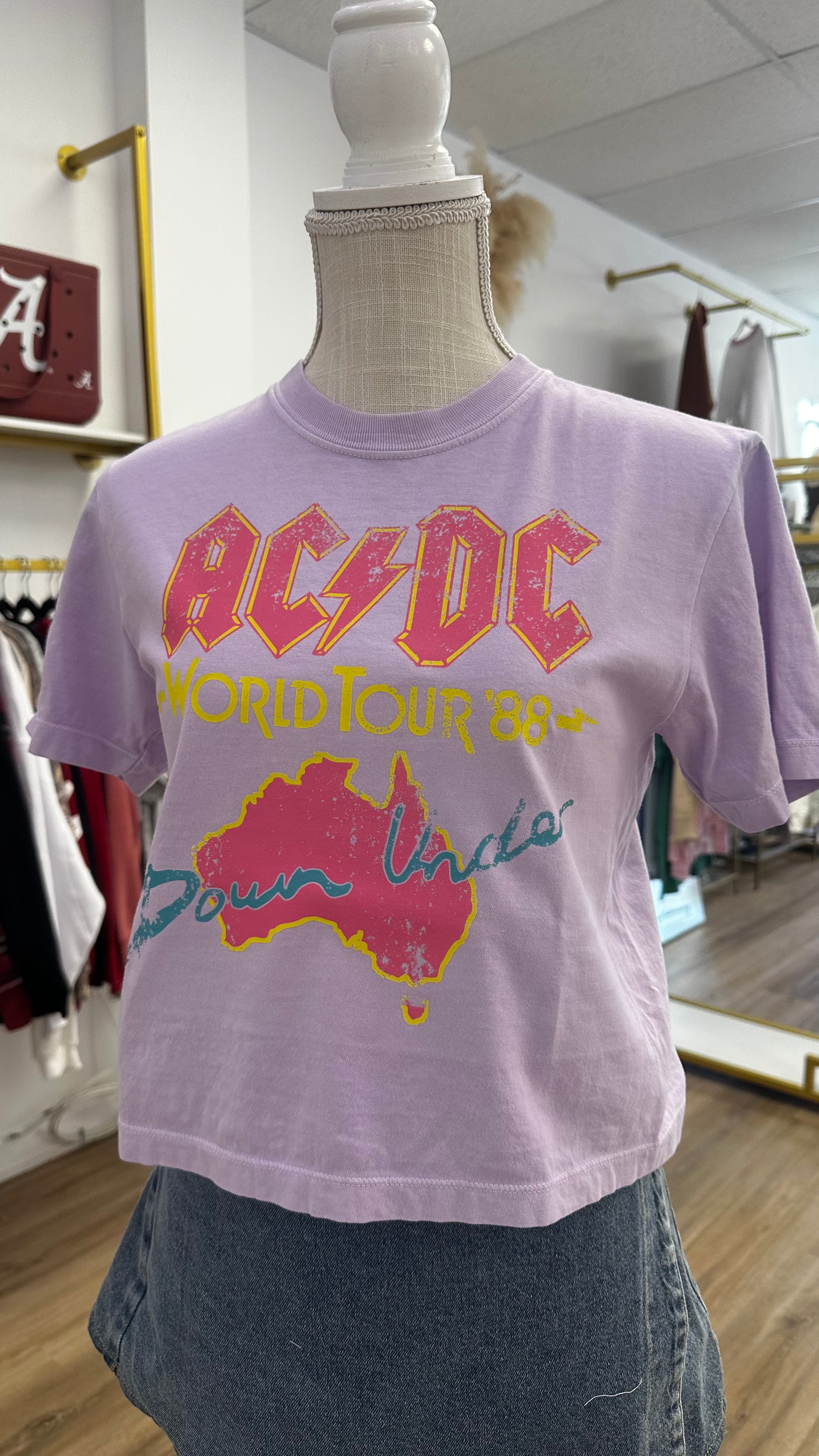 AC/DC Lavender Cropped Tee