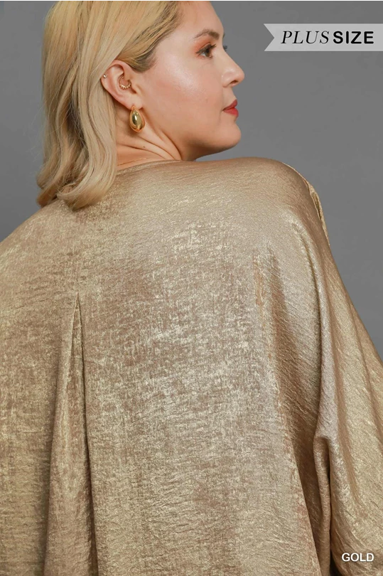 Oversized Metallic Top - Gold