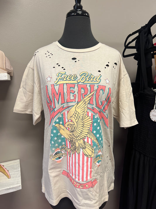 Free Bird America Distressed tee