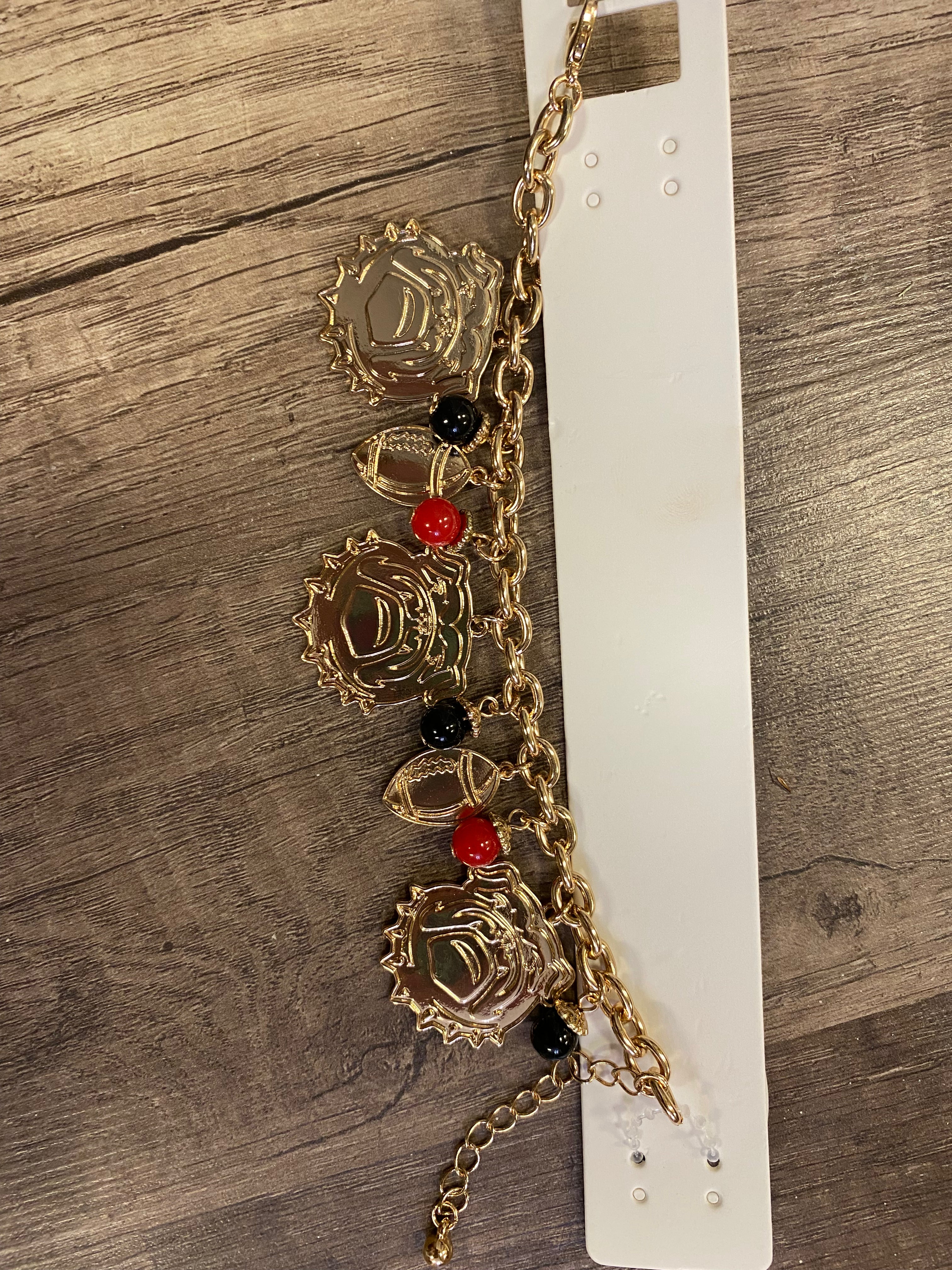 Georgia Bulldogs Gold Chain Bracelet