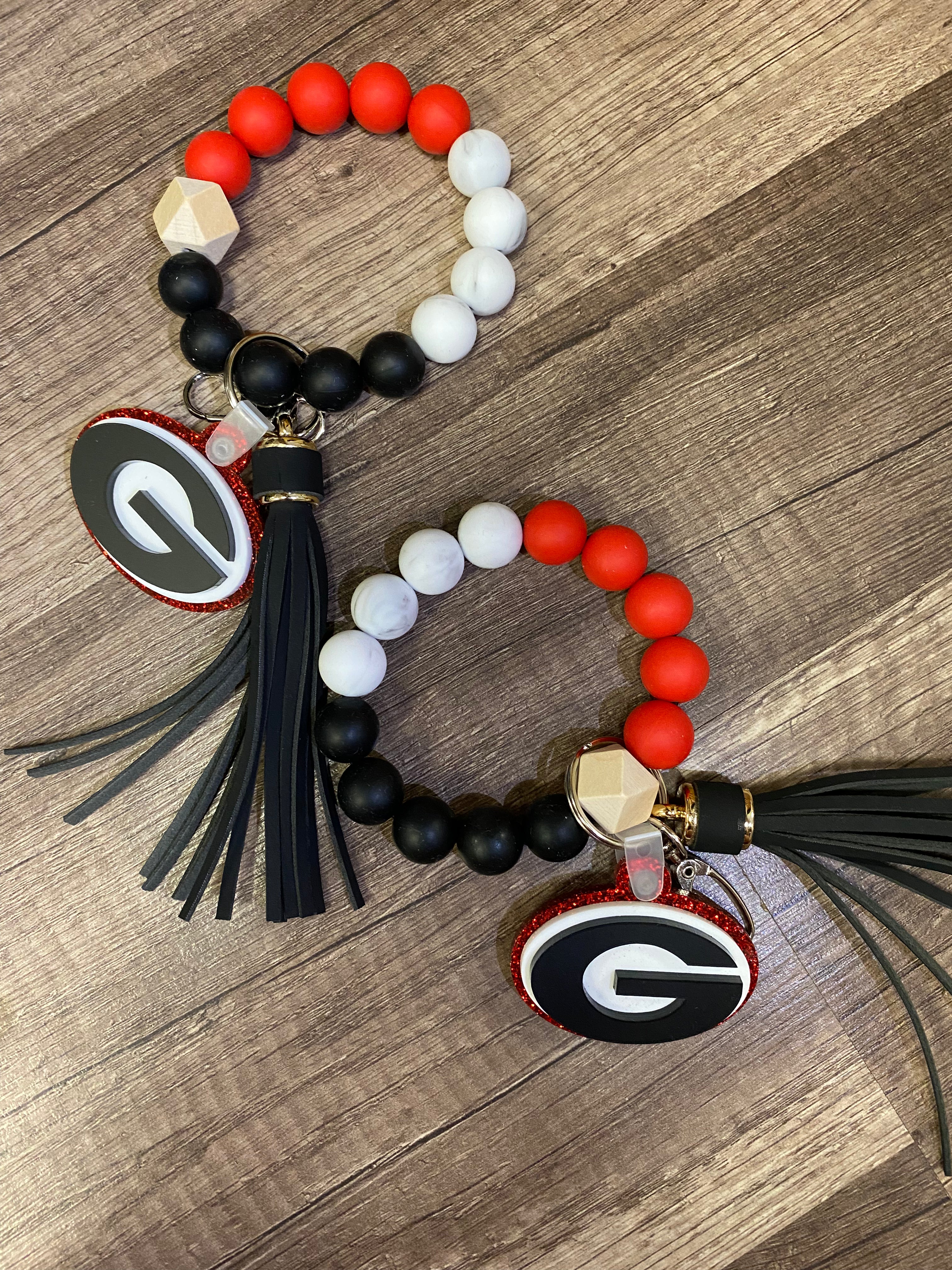 Georgia Glitter Logo Beaded Wristlet