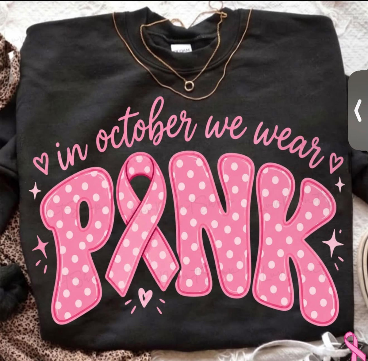 In October we wear pink flash sale black cc tee