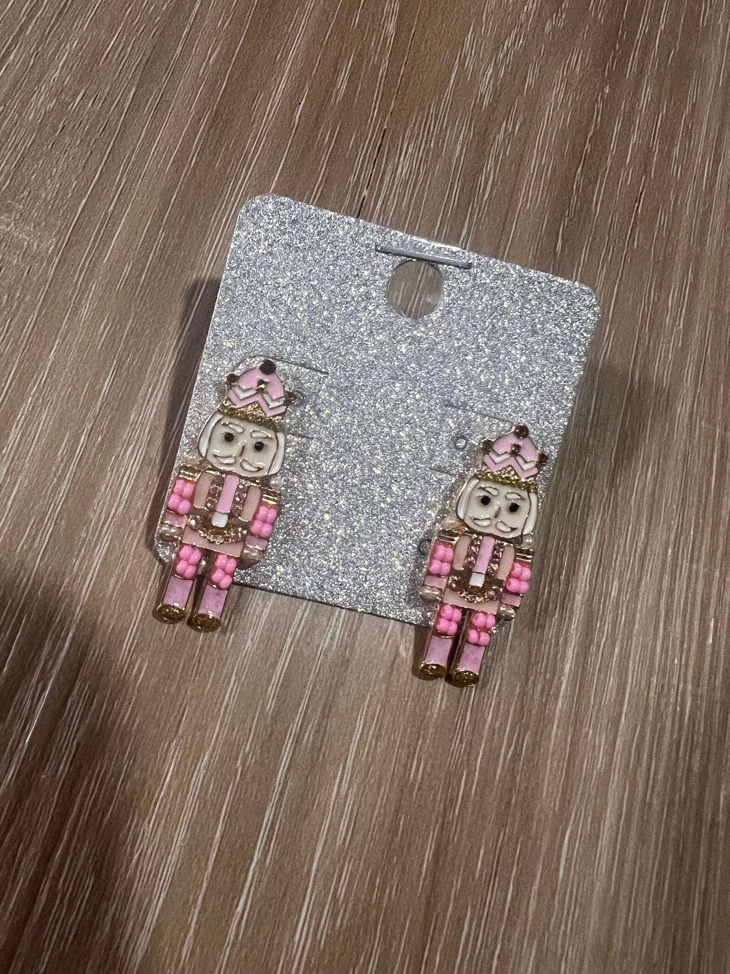 Pink Nutcracker Studs