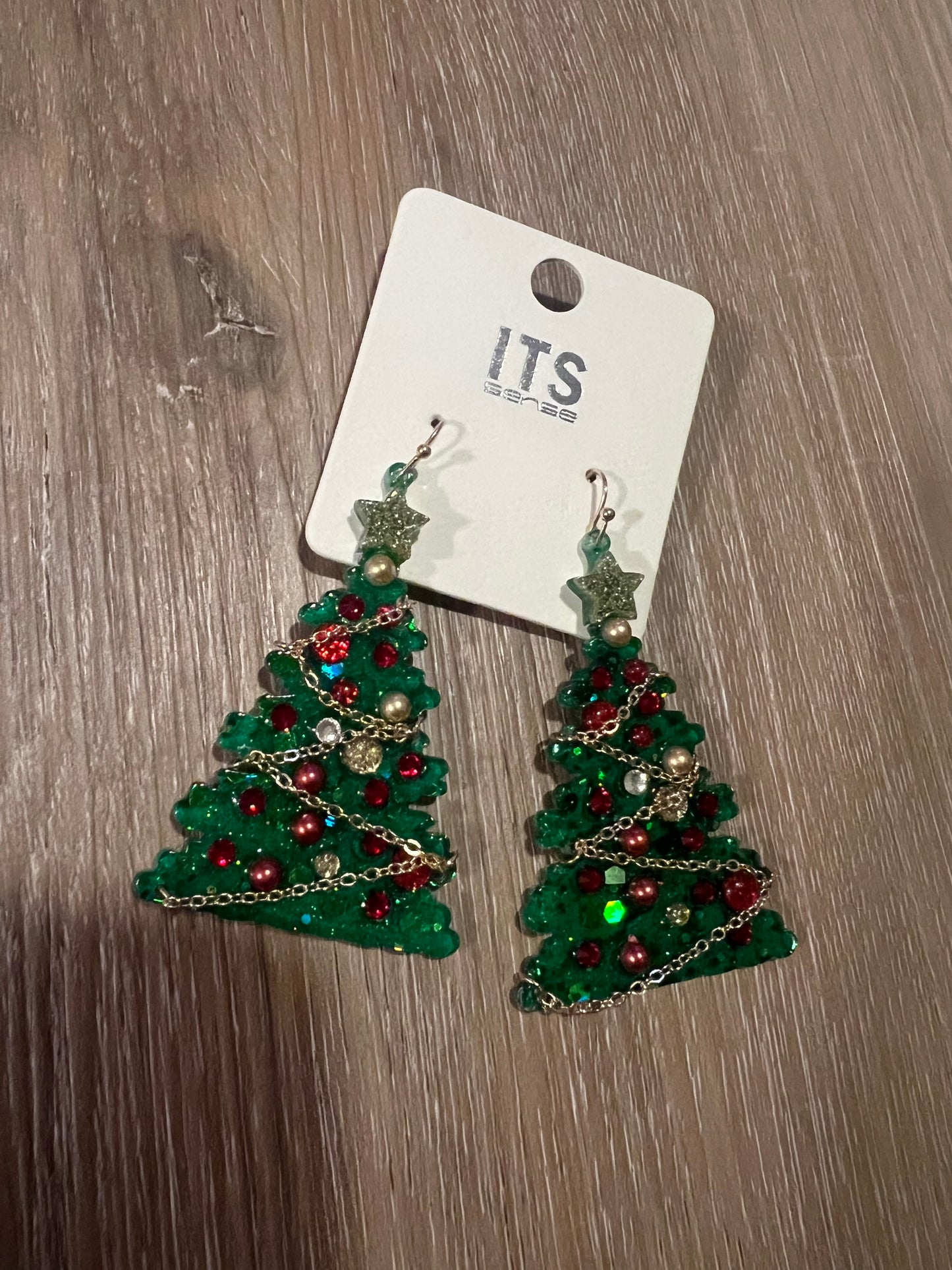 Green Whimsical Christmas Tree Dangles