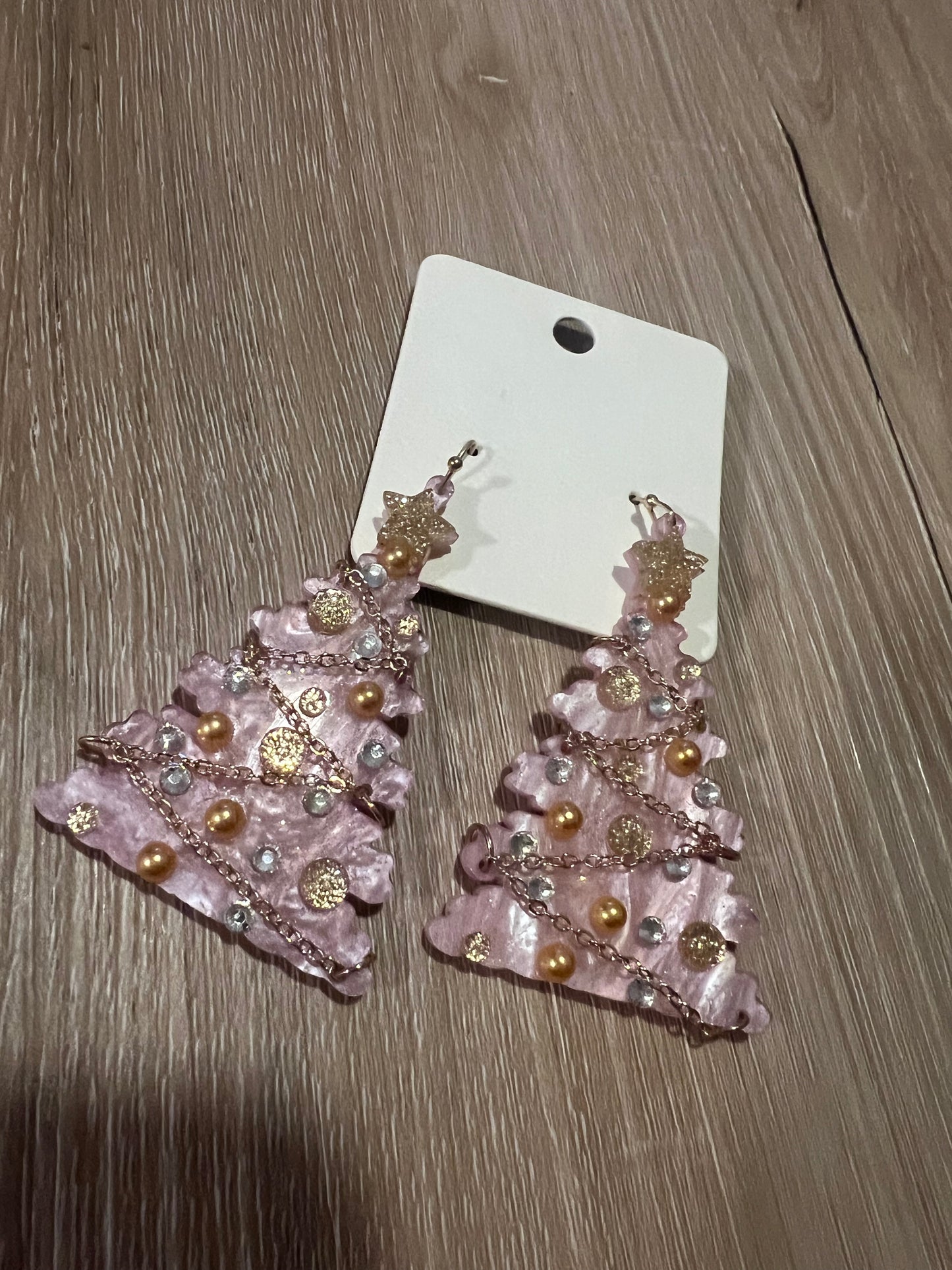 Pink Whimsical Christmas Tree Dangles