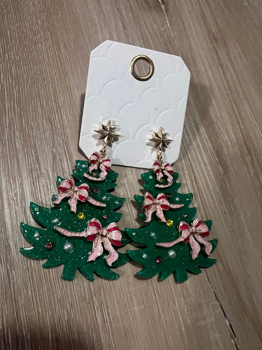 Green Bow Christmas Tree Dangles