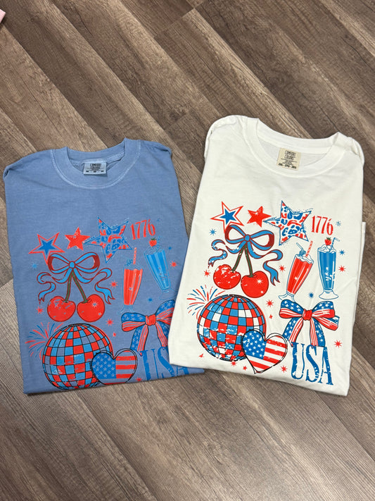 USA Patriotic + Bows CC Tee
