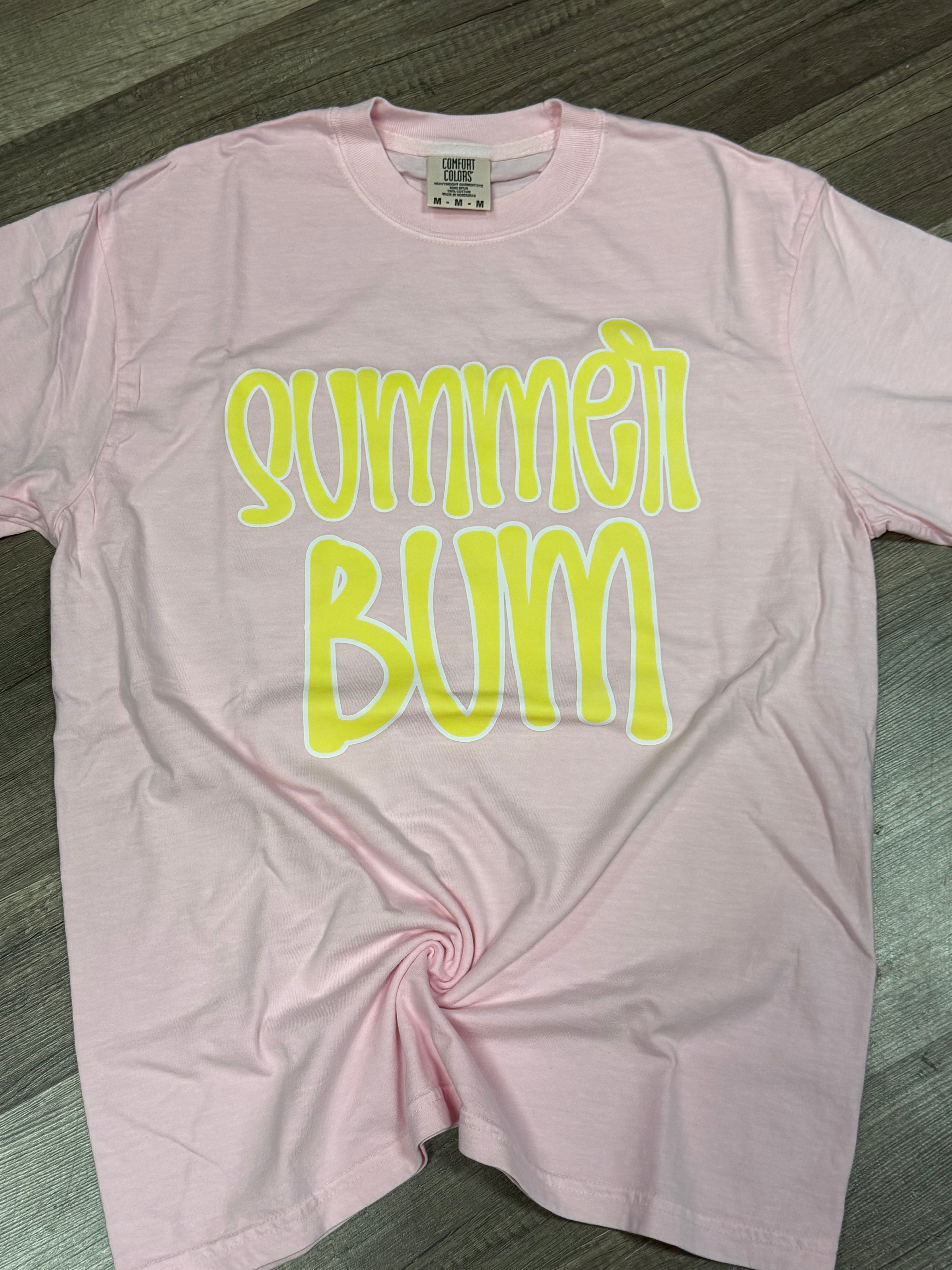 Summer Bum Neon On Pink Tee