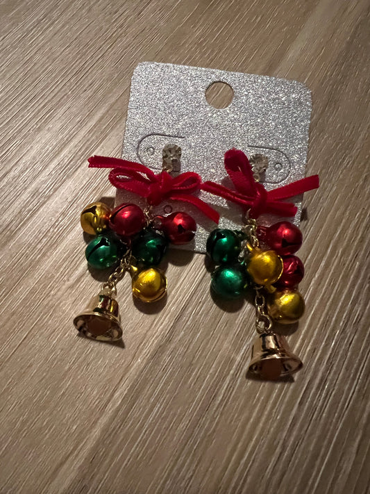 Jingle Bell Bow Earrings