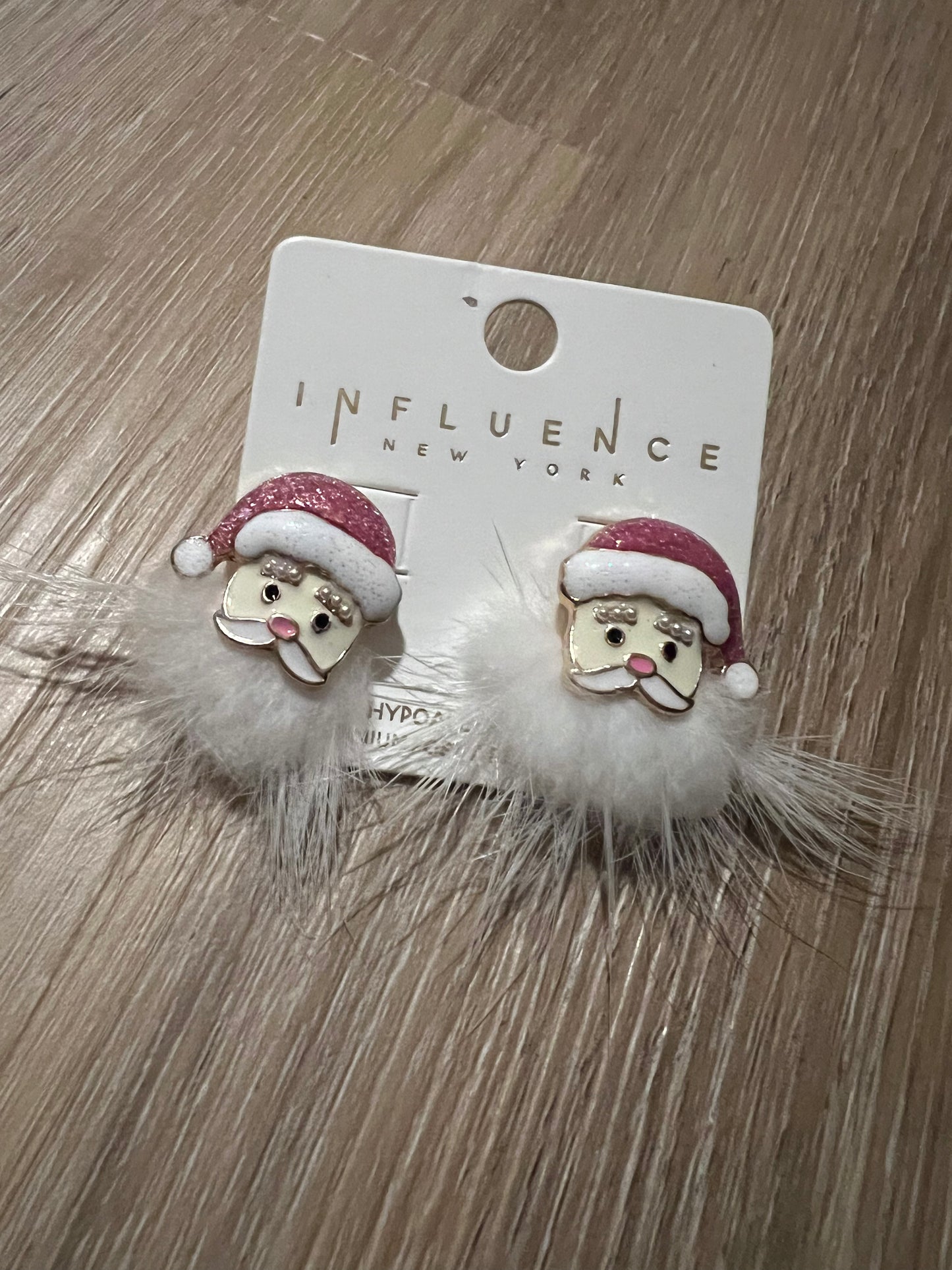 Pink Santa Beard Studs