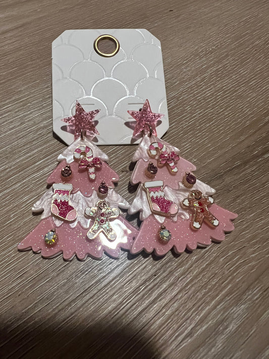 Pink Acrylic Collage Christmas Tree