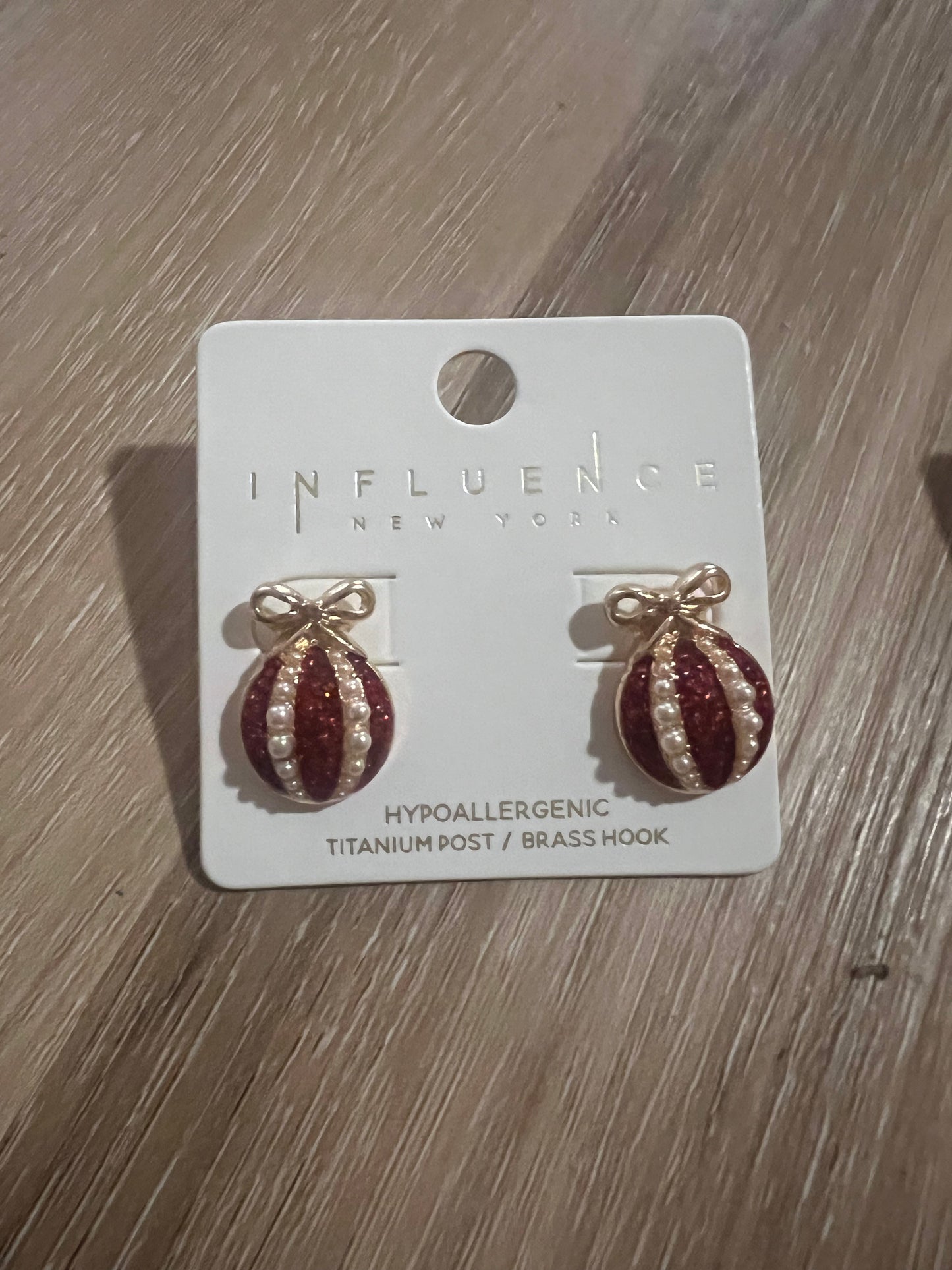 Mini Red Ornament Studs