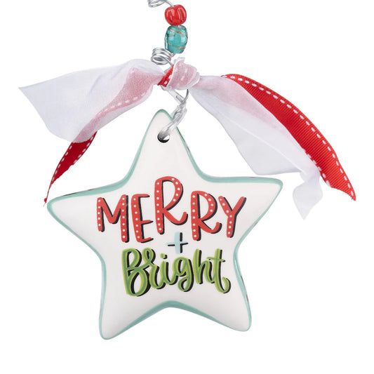 Retro Merry & Bright Star Ornament