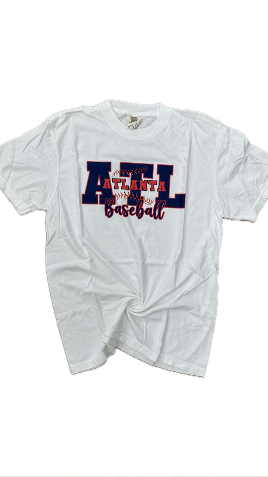 ATL Baseball Cursive On White CC