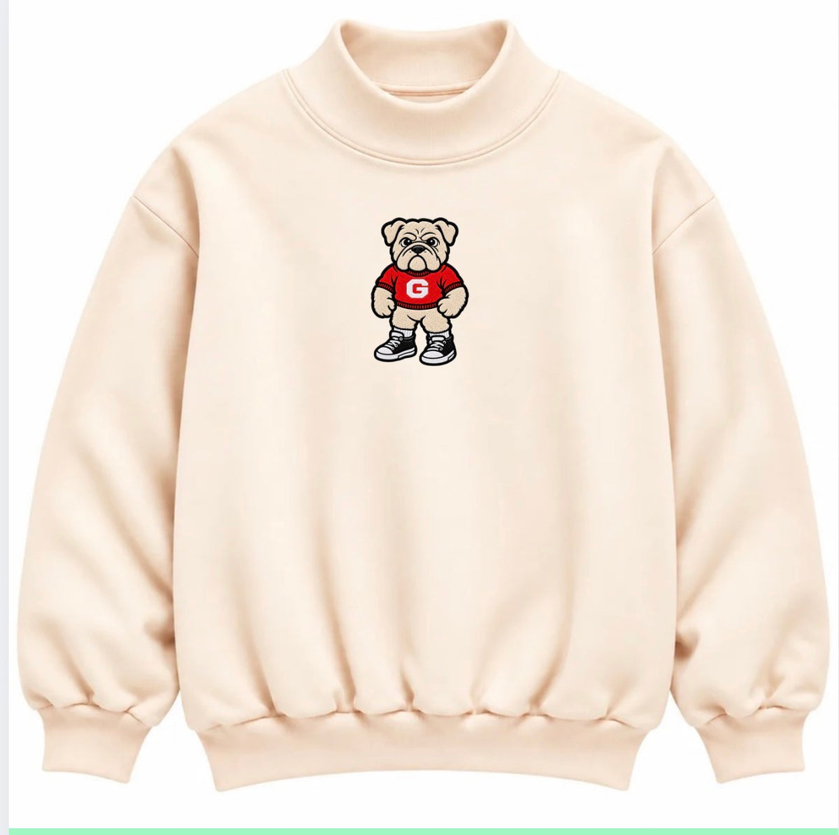 GA Mascot Mockneck Sale Ivory