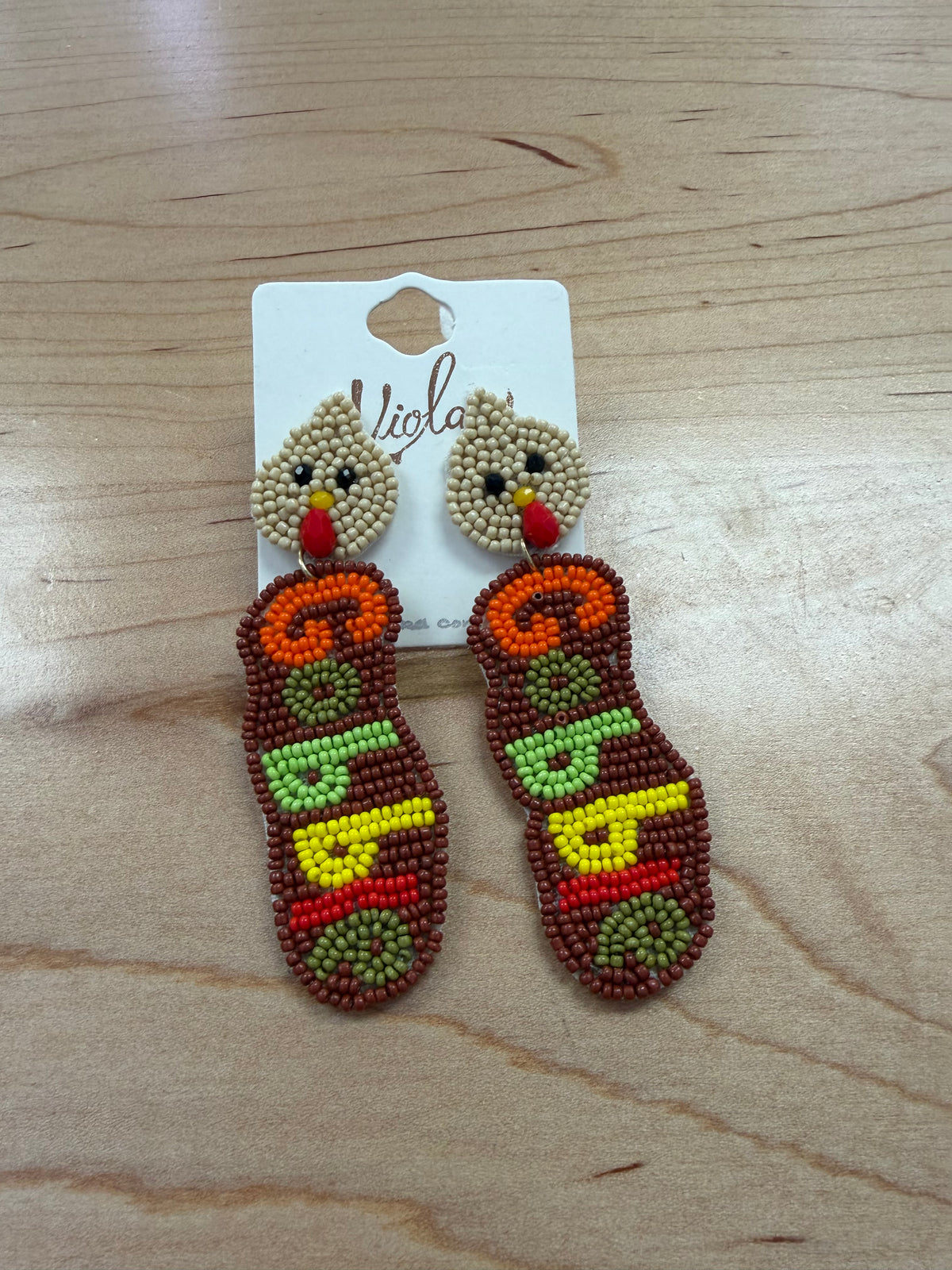 Gobble Gobble Beaded Earrings