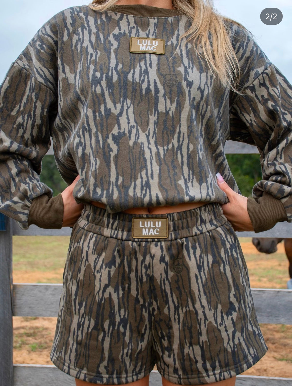 Pre order Lulu Mac Bottomland Mossy Oak Fleece Sweatshirt With Patch (first week of Dec)