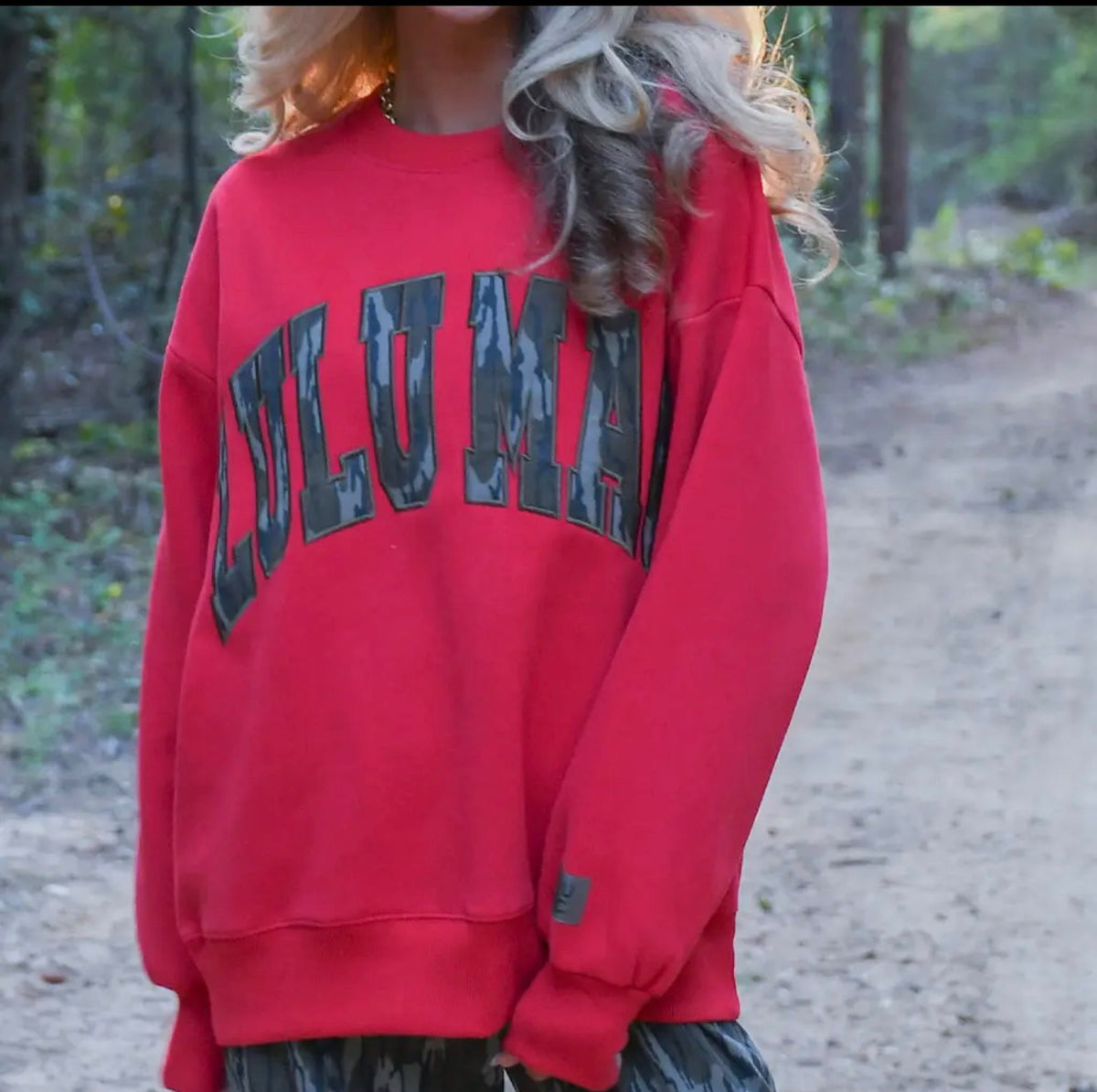 Pre order Lulu Mac Mossy Oak Bottomland Camo Red Sweatshirt (first week of Dec)