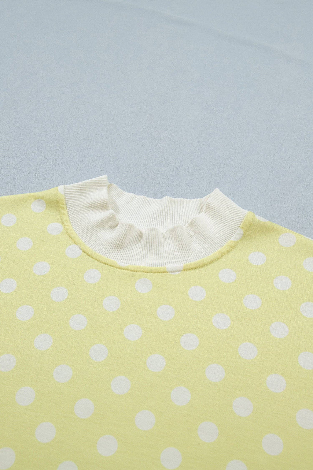 Polka Dot Mock Neck & Shorts Set: Sky Blue