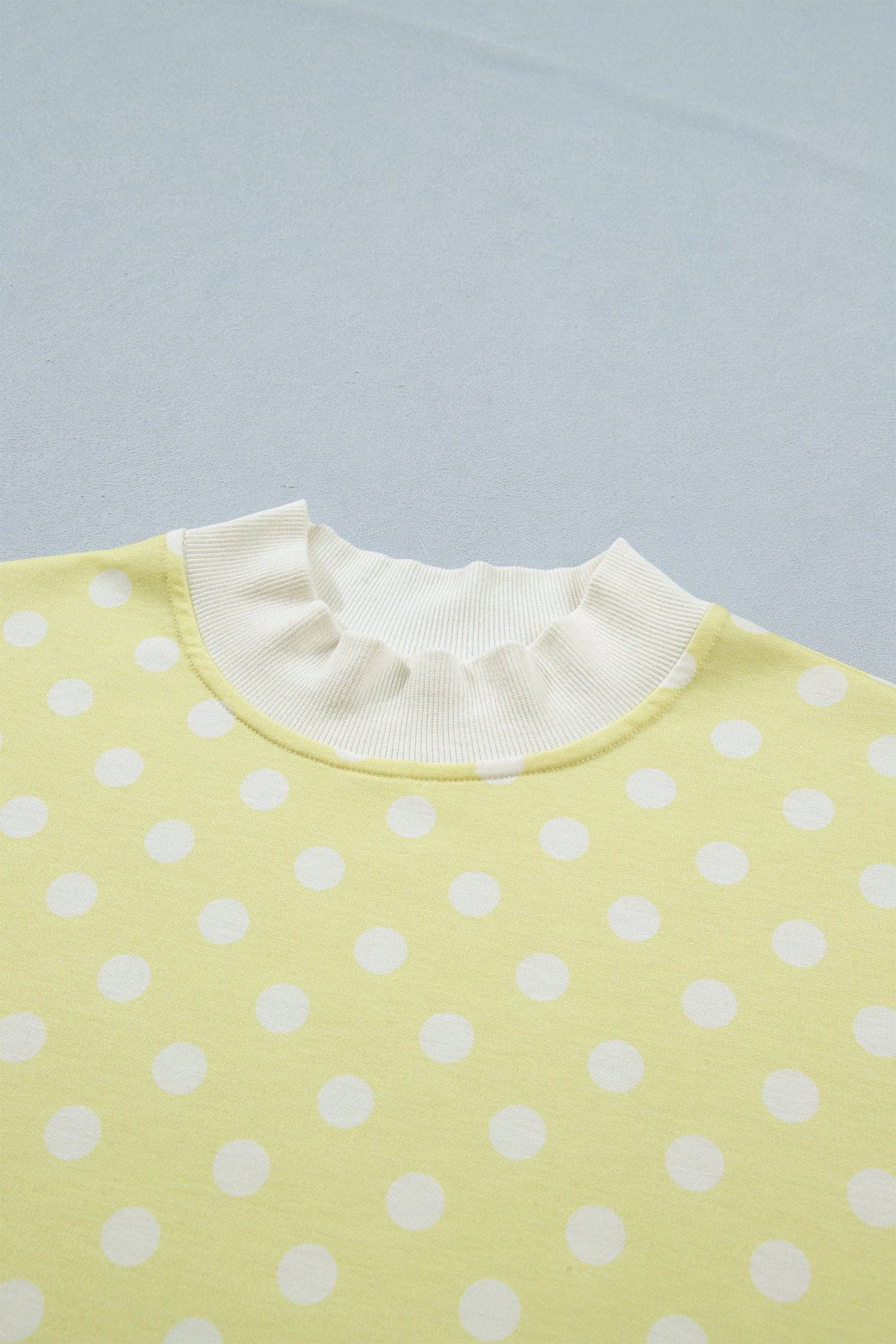 Polka Dot Mock Neck & Shorts Set: Sky Blue