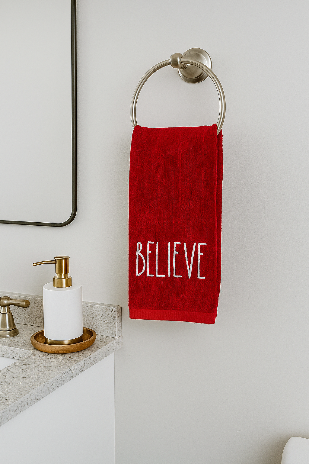 Christmas Velour  Embroidery Fingertip Towels
