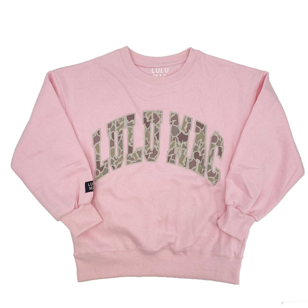 LULU MAC CAMO PINK EMBROIDERED SWEATSHIRT