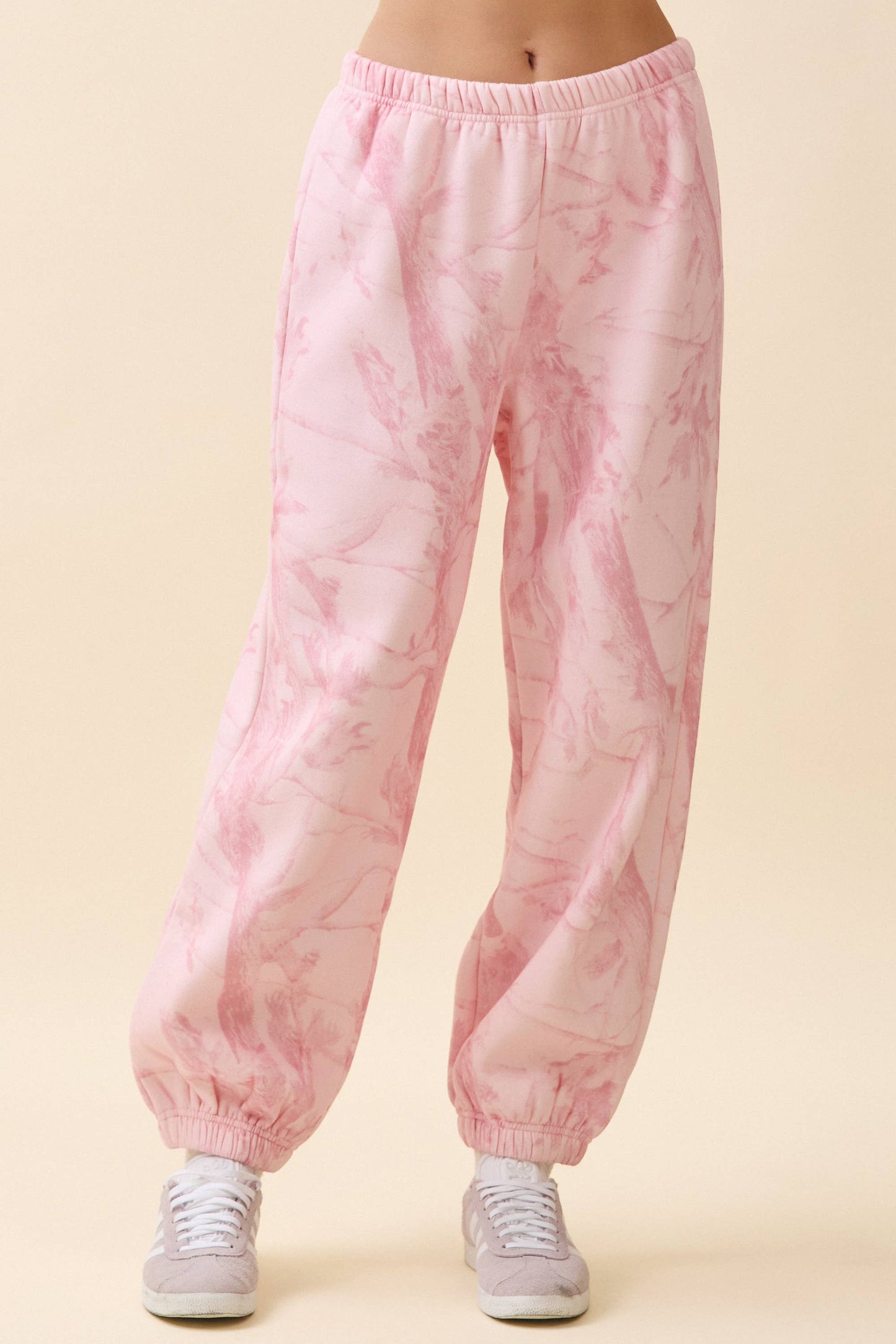 Camouflage Print Jogger Sweatpants: Pink