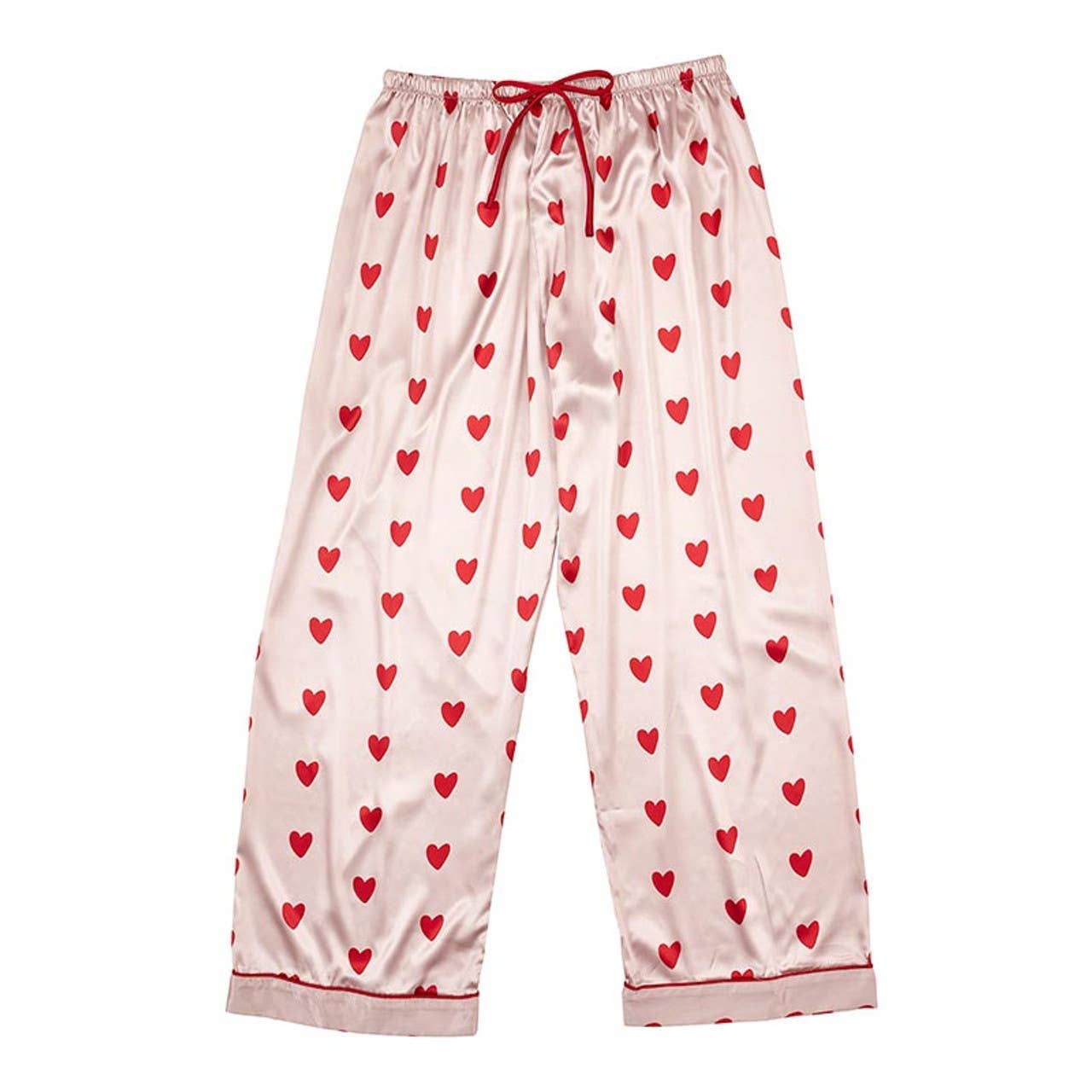 Long Sleeve PJ Set - Pink Hearts: 100% Polyester