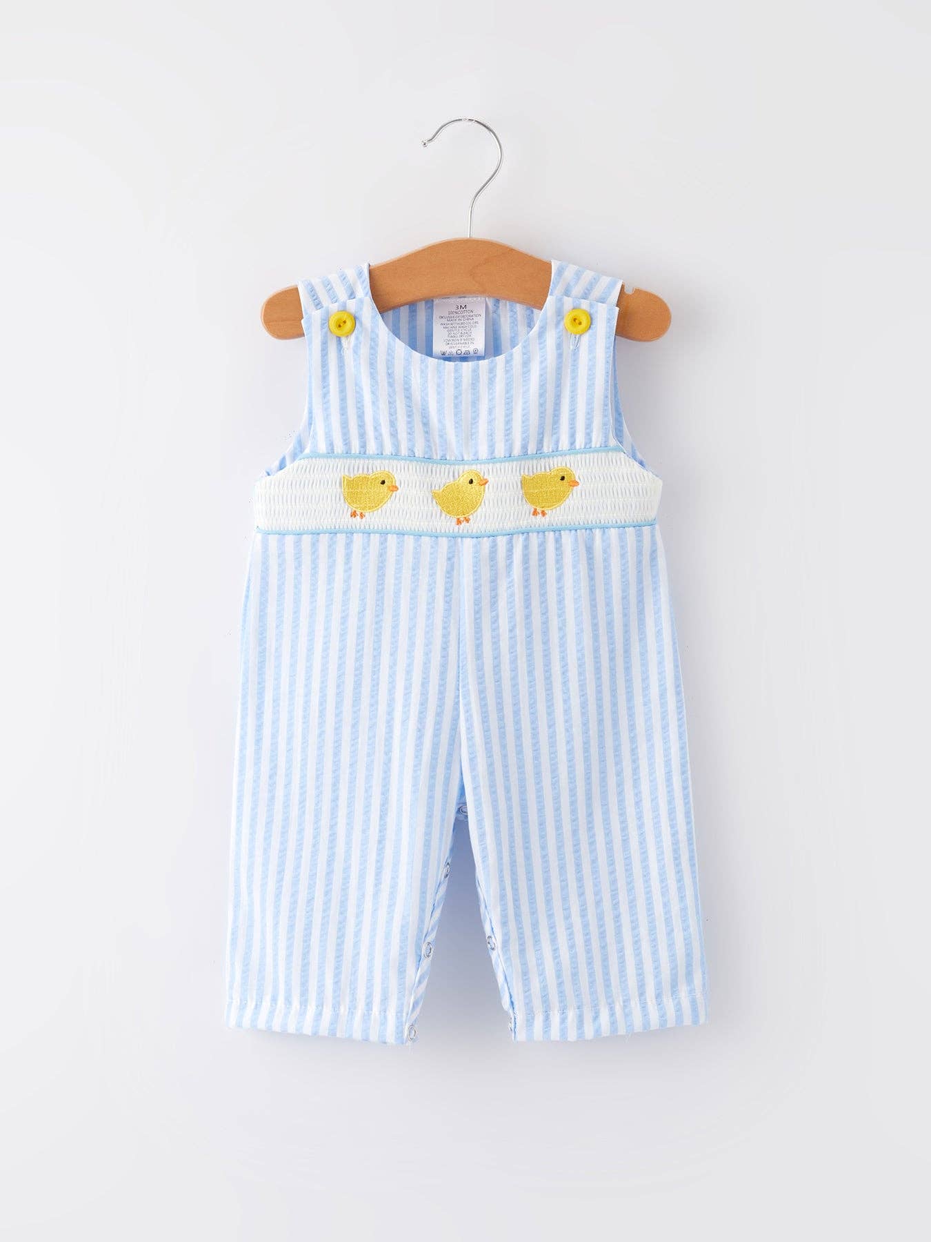 Easter Chicks Embroidery Blue Boy Romper