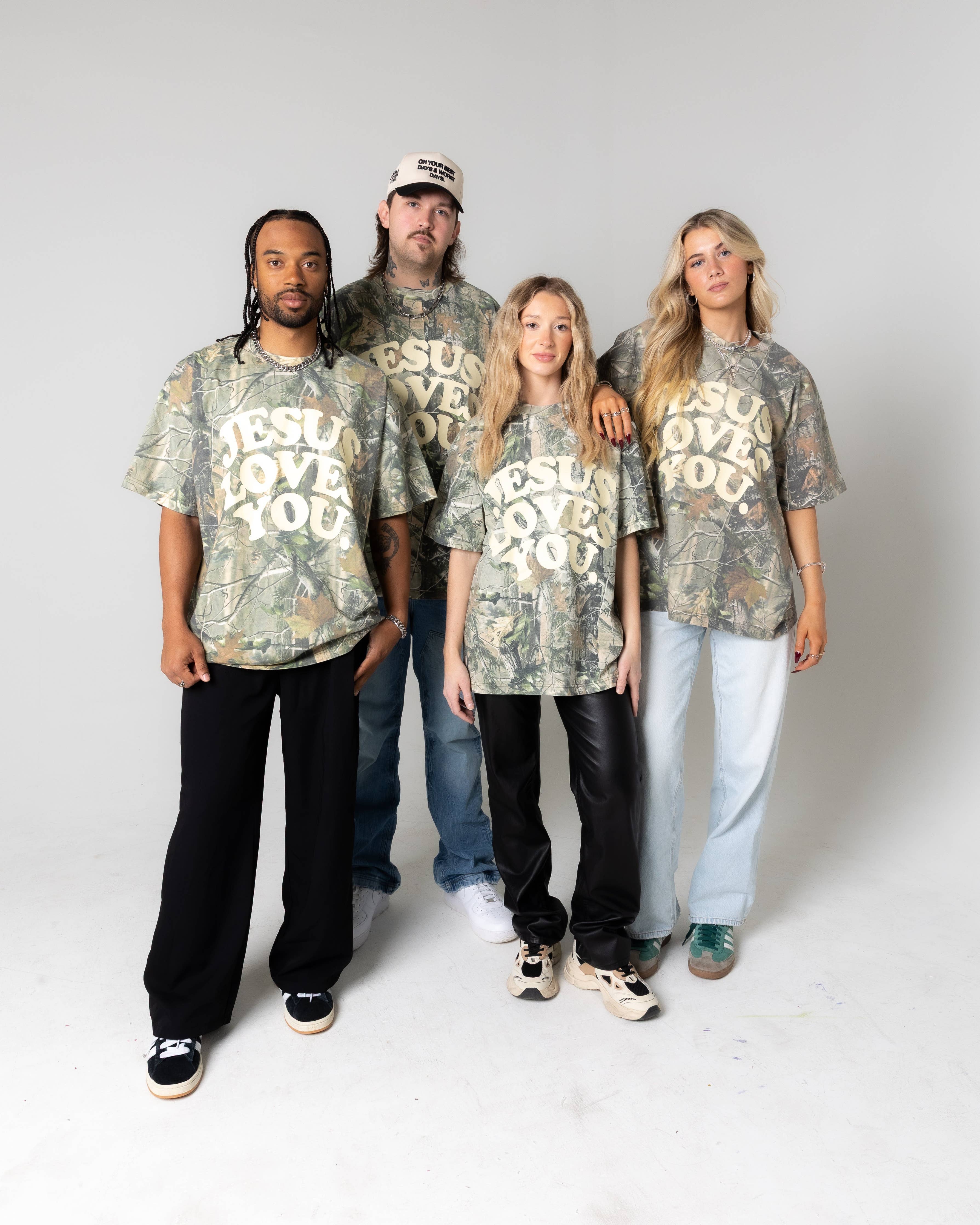 Heavyweight Camo Tee Jesus Loves You