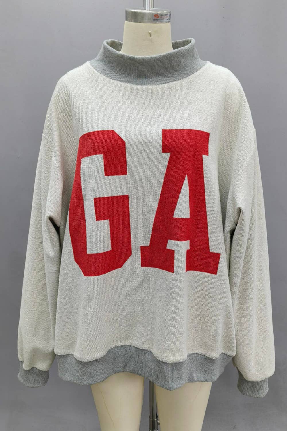 Georgia Floral MockNeck Sweatshirt: CREAM