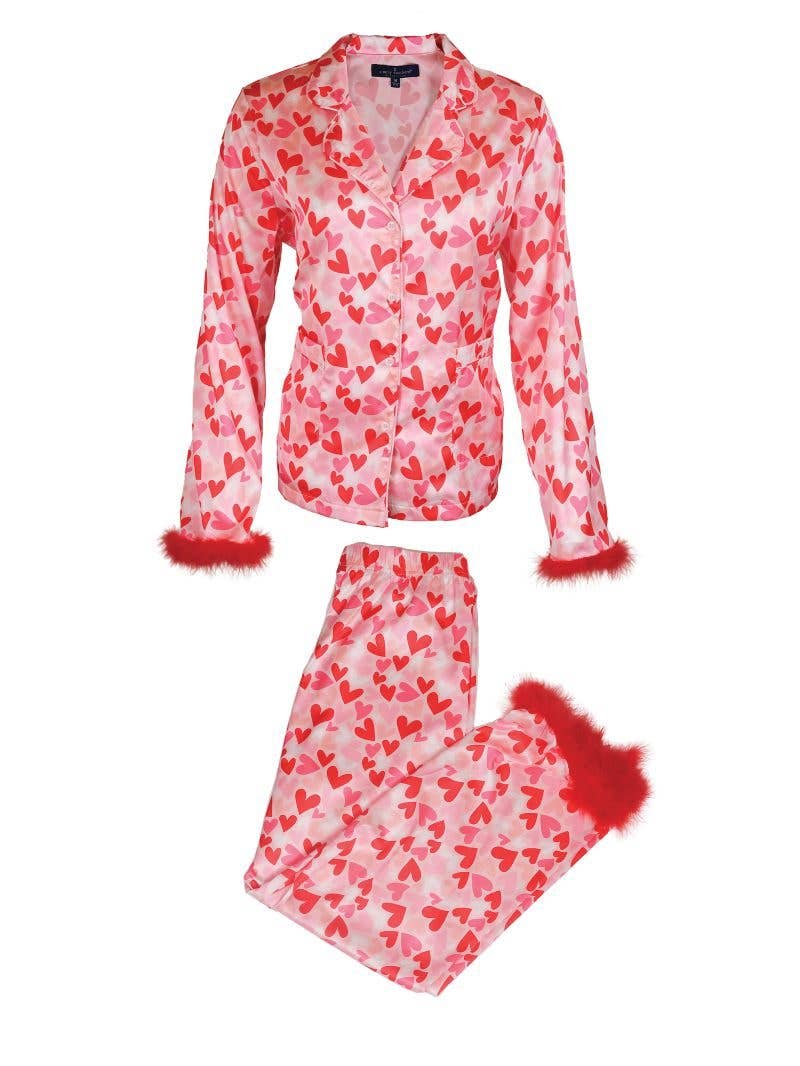 Heart Pajama Silk Set