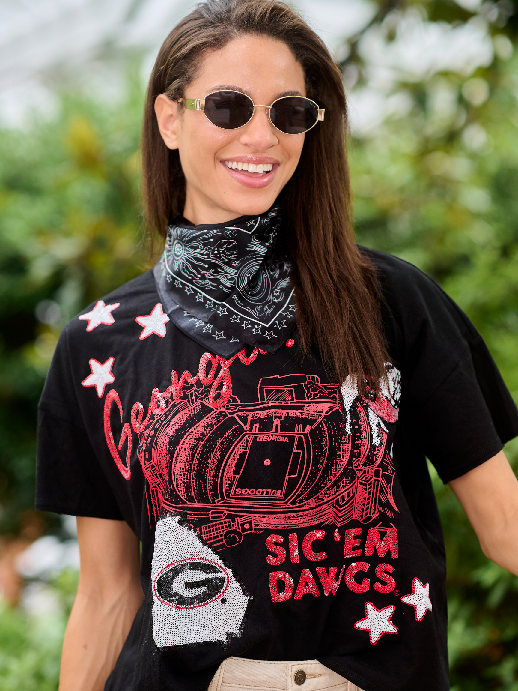 The Fourth Quarter Sequin Tee | Georgia: LG