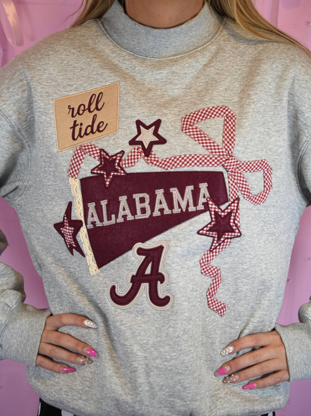 Alabama Appliqué Mockneck