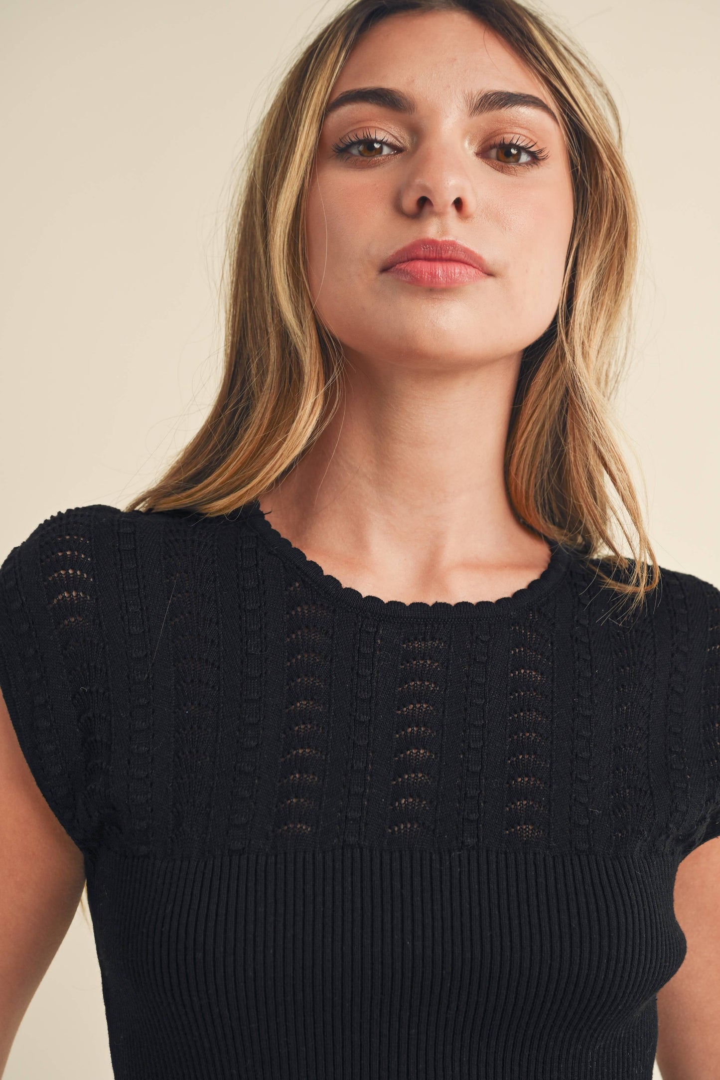 Taria High Neck Tank: Natural