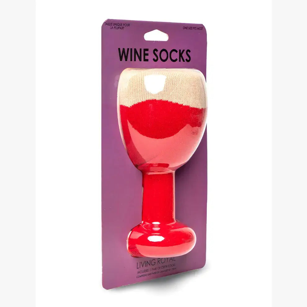 3D Packaged Crew Socks - Wine Glass - "Wine Time" - Red