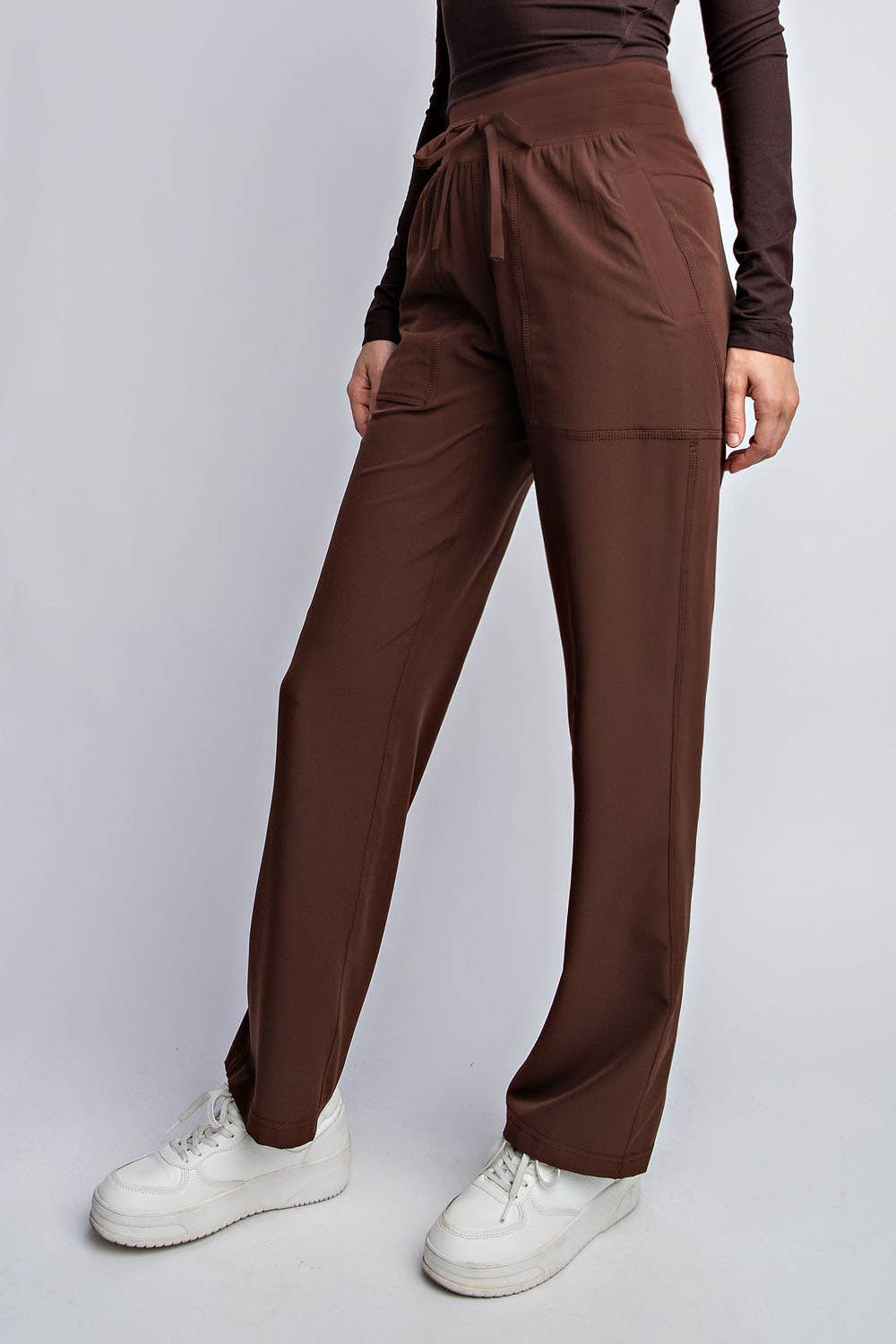 OXFORD ST WOVEN DANCE STUDIO MID RISE FULL LENGTH PANTS: Java