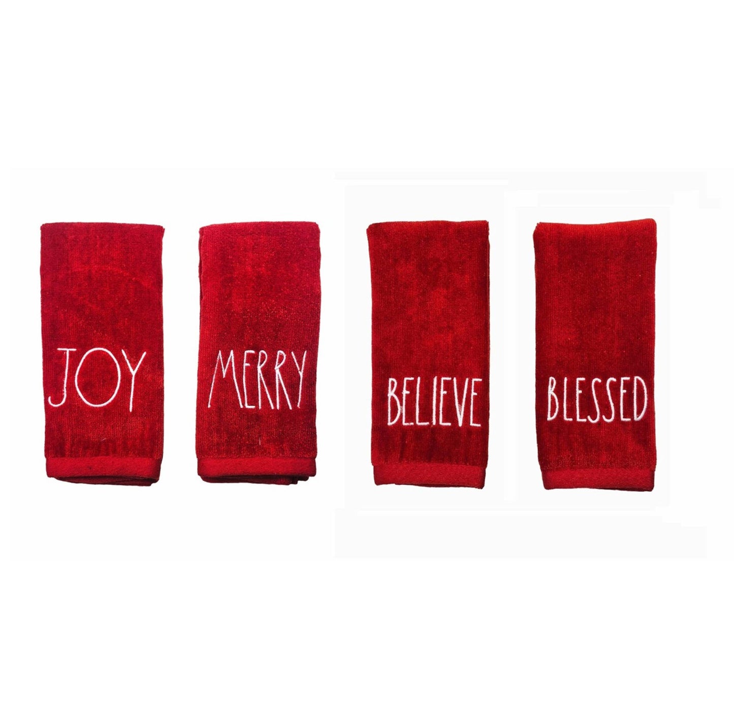 Christmas Velour  Embroidery Fingertip Towels