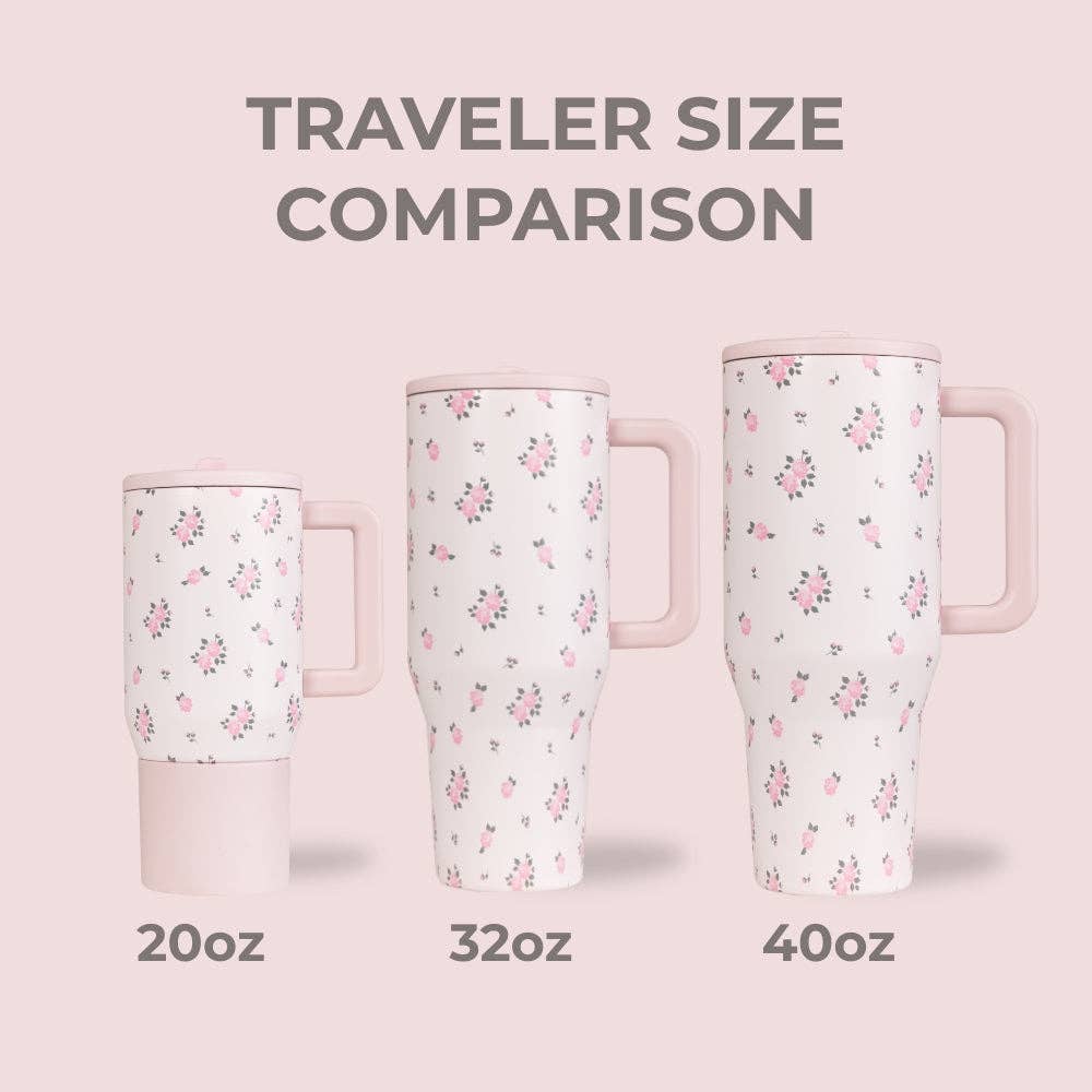 Wildrose HydroJug 40 oz Traveler Tumbler: Wildrose