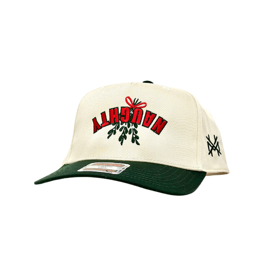 MHC Naughty Trucker Hat: Dark Green/ Natural