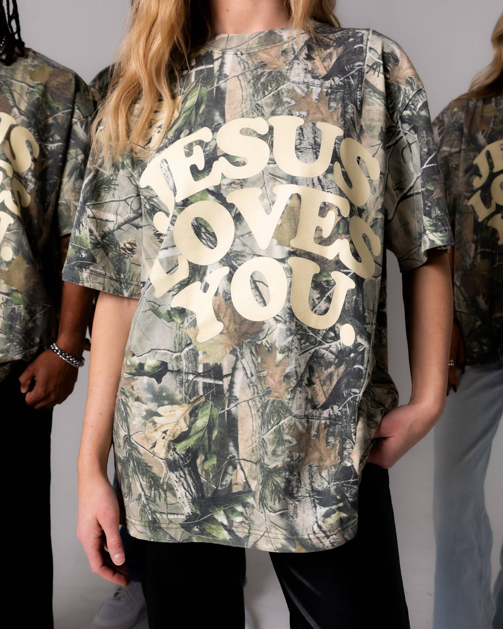 Heavyweight Camo Tee Jesus Loves You