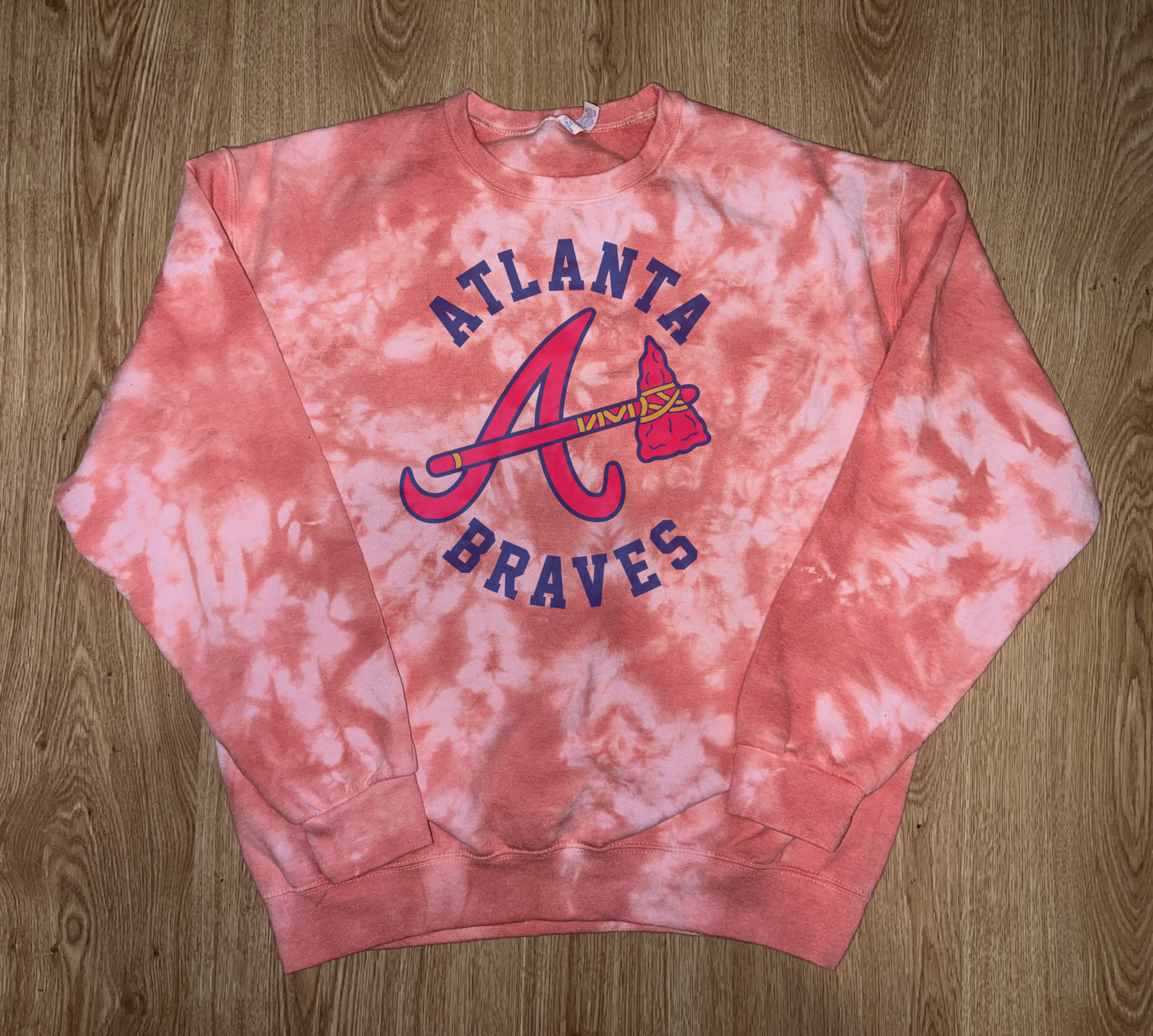 Atlanta Braves A Dyed Red Sweatshirt